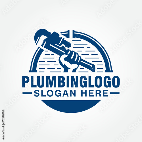 plumbing logo design vector template, plumber logo design