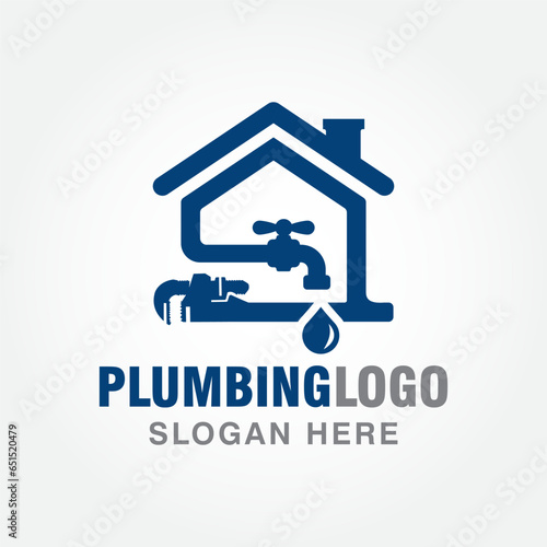 house plumbing logo design vector template, plumber logo design