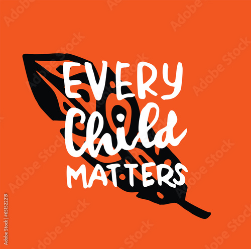 Every Child Matters. National Day for Truth and Reconciliation. Orange T-Shirt Day. 30th September. Vector Illustration.