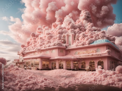 a chocolate factory in pink