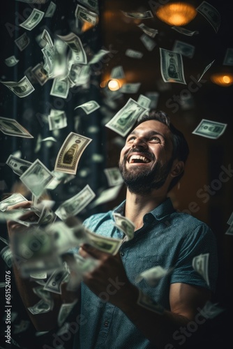 Happy successful man standi...