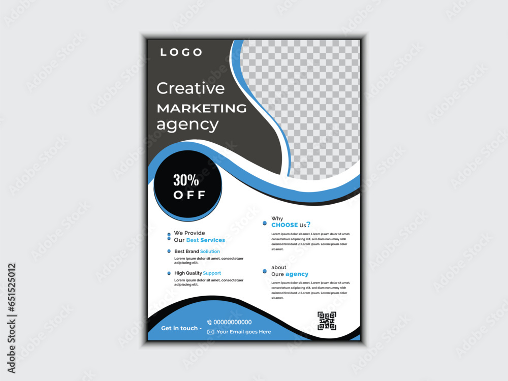 Corporate modern business creative flyer template design for a digital marketing company or agency