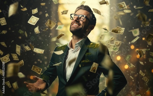 Happy successful man standi...