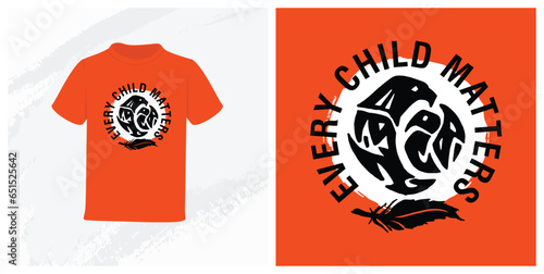 Every Child Matters. National Day for Truth and Reconciliation. Orange T-Shirt Day. 30th September. Vector Illustration.