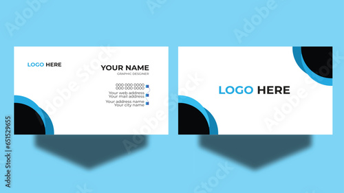 Professional creative business card and name card horizontal simple clean template vector design. photo