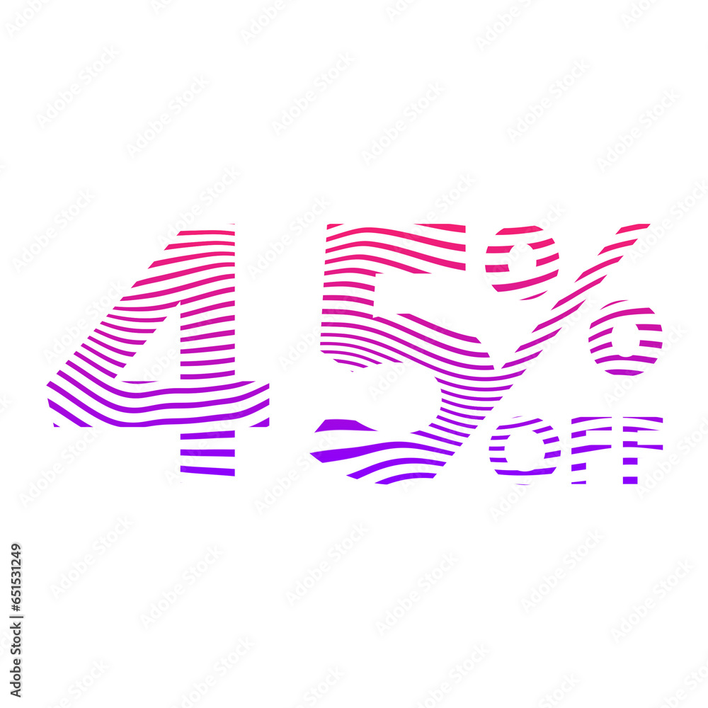 Fototapeta premium 45 Percent Discount Offers Tag with Waves Style Design