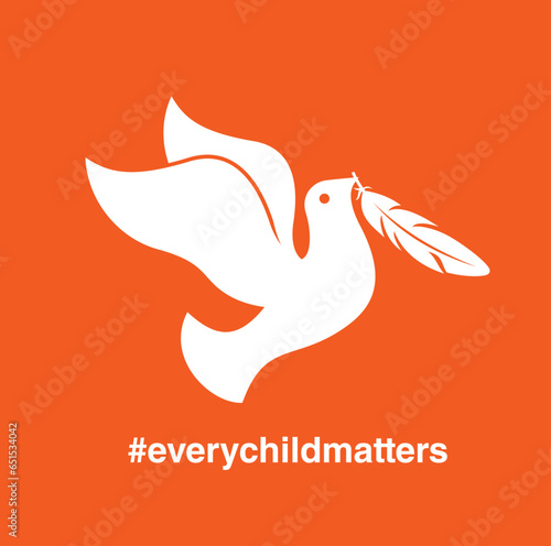 Every Child Matters. National Day for Truth and Reconciliation. Orange T-Shirt Day. 30th September. Vector Illustration.