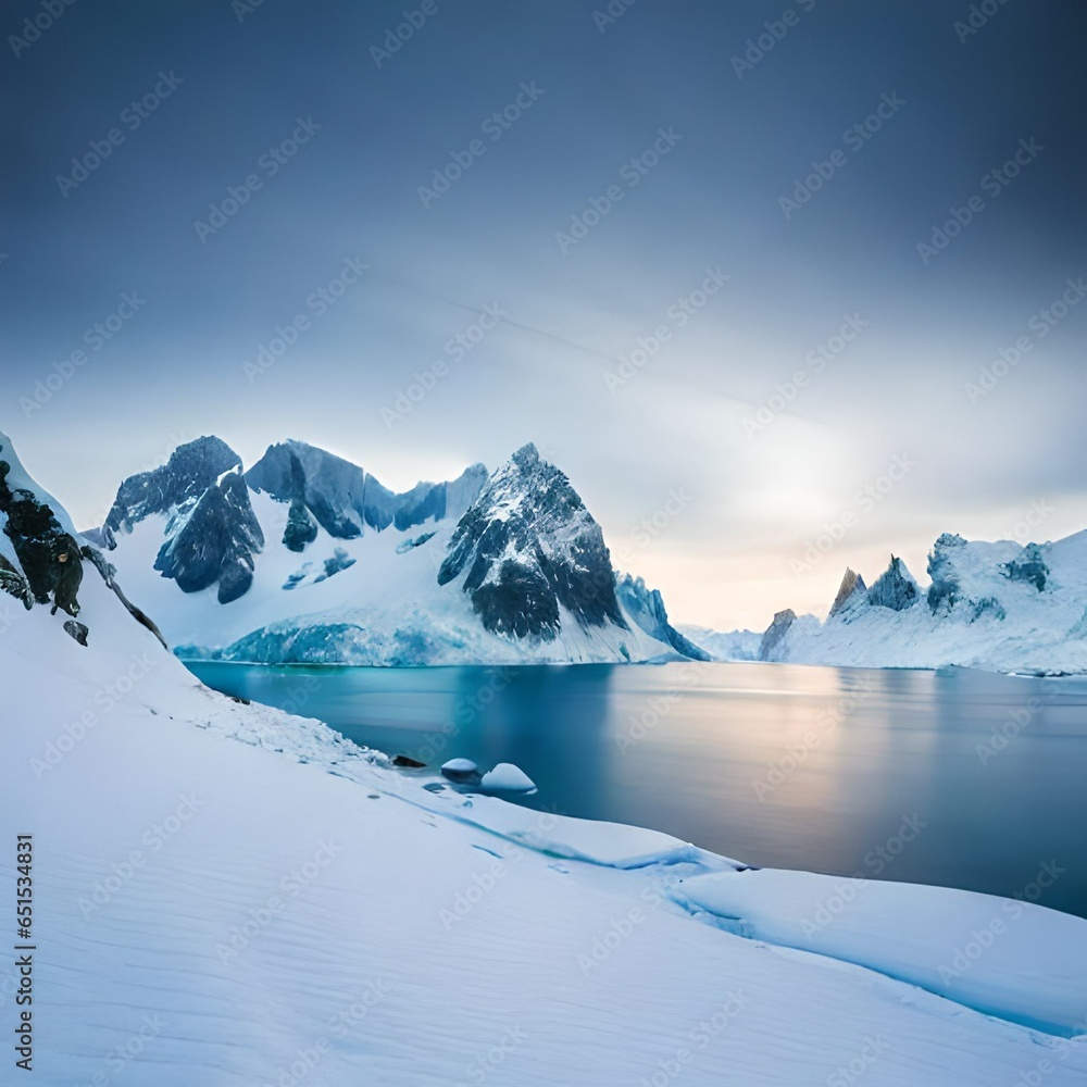 snow covered mountains