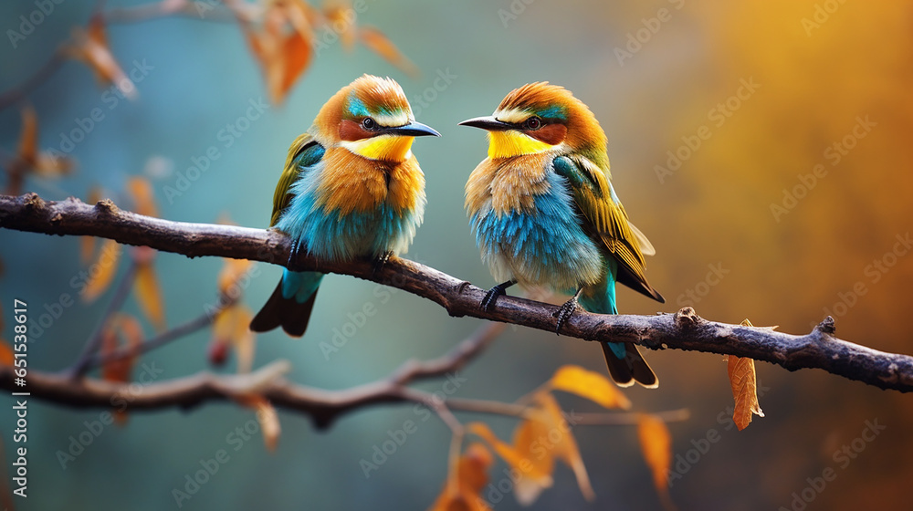 Fototapeta premium blue and yellow bird