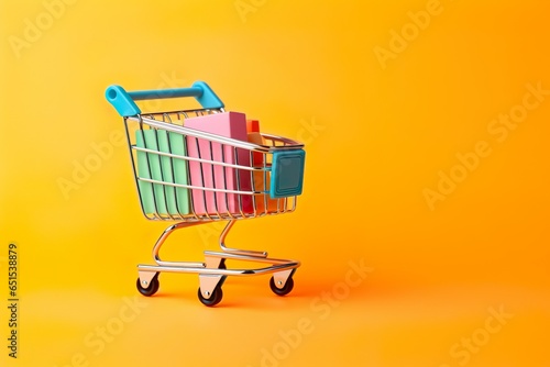 Shopping cart with shopping bags and sales bags
