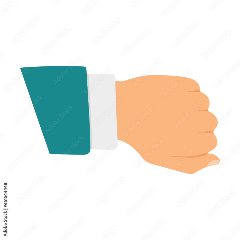 Hand icon. Drawn in flat style. Male hand. Vector.
