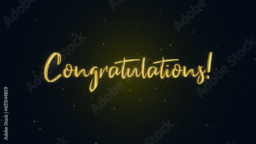Gold Congratulations card on dark background