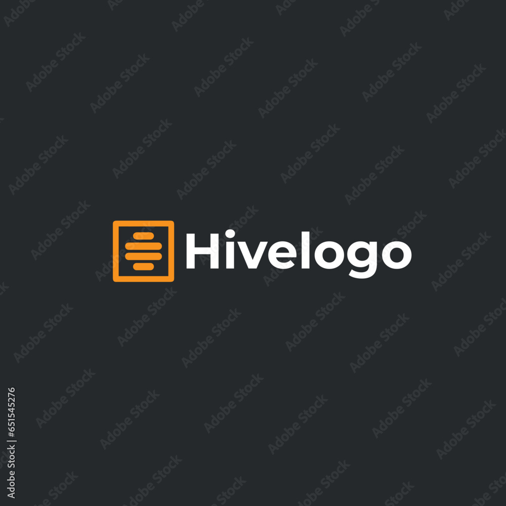 Bee hive logo flat vector design