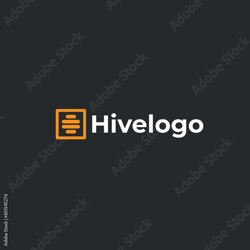 Bee hive logo flat vector design