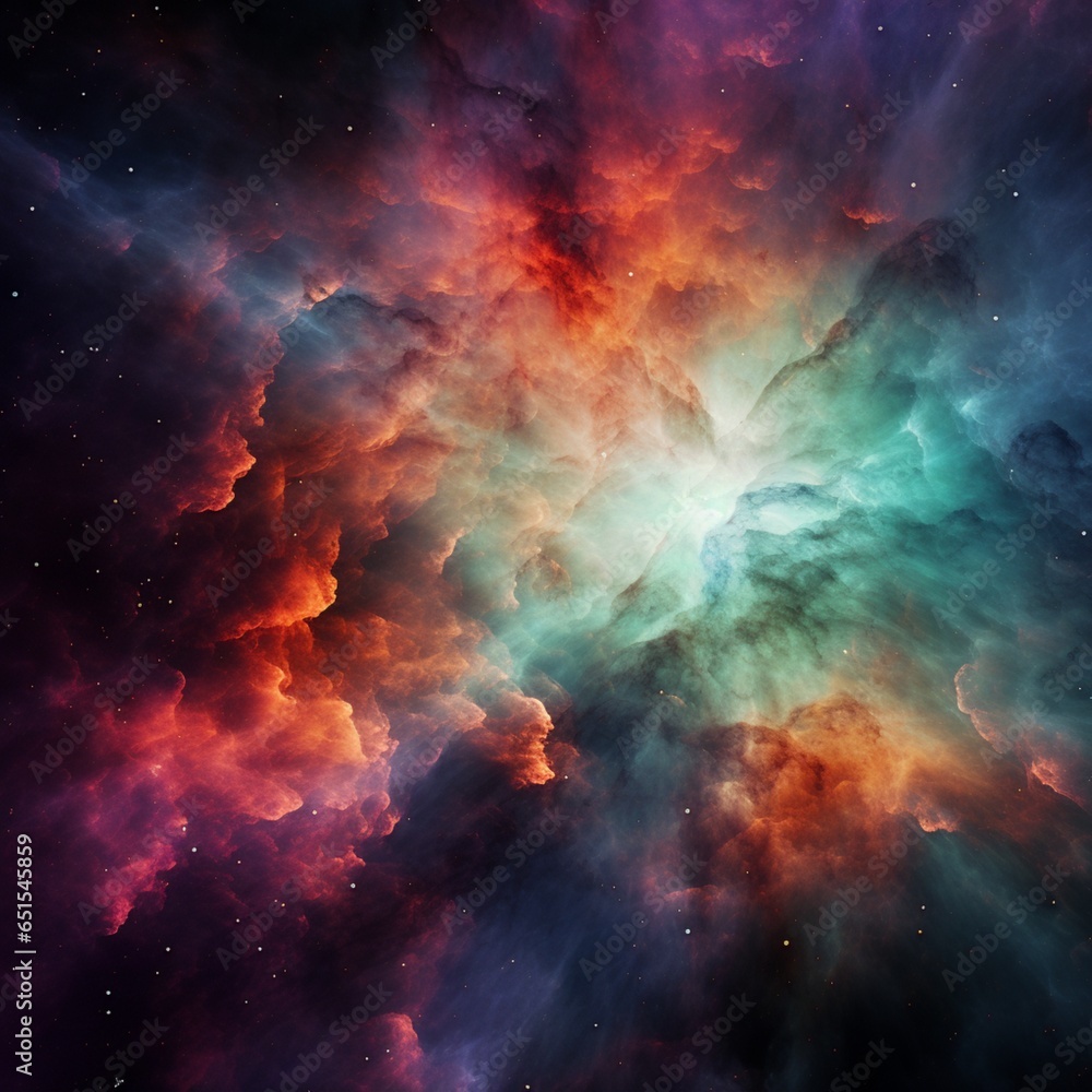Obraz premium space, nebula, galaxy, star, supernova, universe, astronomy, cosmos, light, deep space, cloud, night, heaven, big bang, ganerative AI