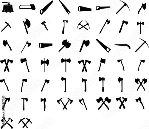 Tree Axe Wood Base Cutters Clipart - Digital Vector Art Pack - instant Download