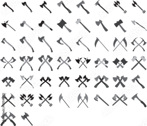 Tree Axe Wood Base Cutters Clipart - Digital Vector Art Pack - instant Download