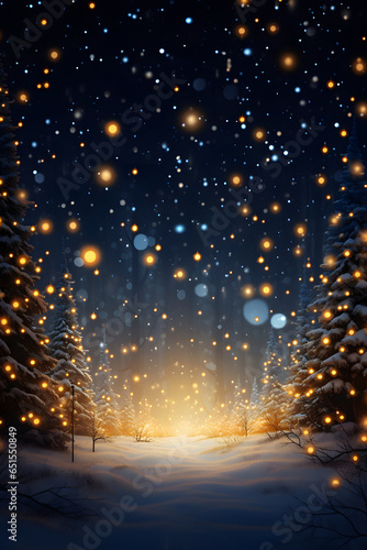 Sparkling snowflakes and Festive Holiday Wishes: Merry Christmas and a Joyous New Year © rodrigodm22