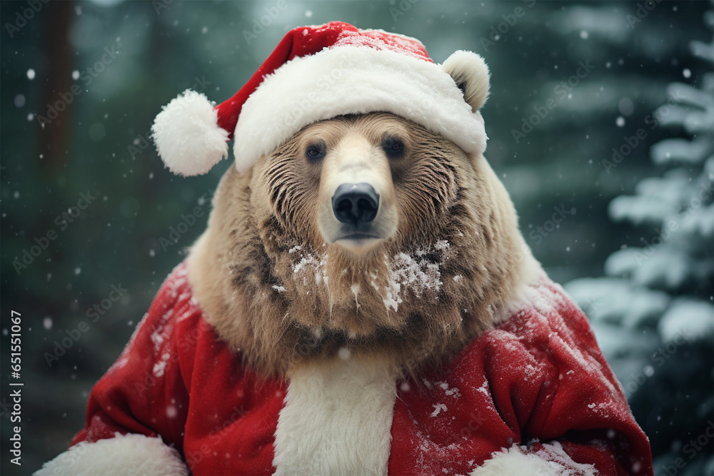 bear dressed as Santa Claus bear dressed as Santa Claus