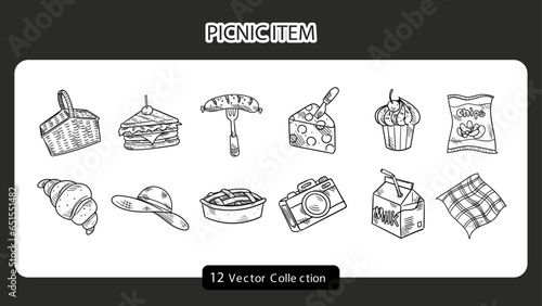 Hand Drawn Picnic Item Set
