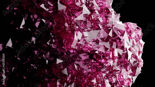 Lucious red ruby crystal lodestone in close range (3D Rendering)