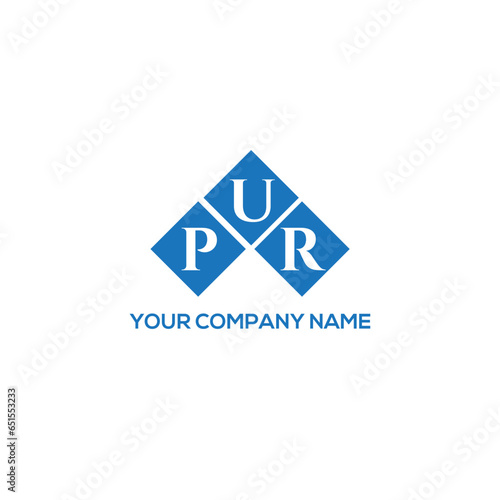 PUR letter logo design on white background. PUR creative initials letter logo concept. PUR letter design.
