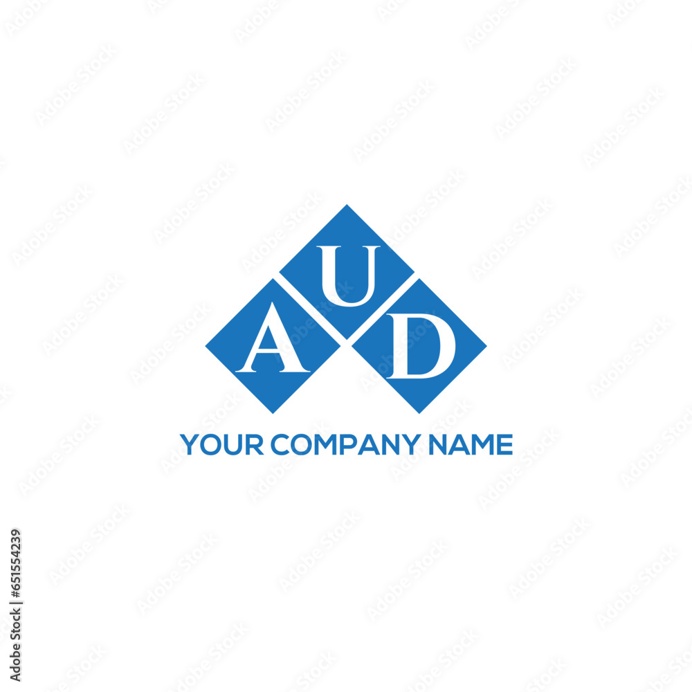 Fototapeta premium AUD letter logo design on white background. AUD creative initials letter logo concept. AUD letter design.