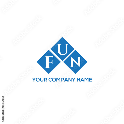 FUN letter logo design on white background. FUN creative initials letter logo concept. FUN letter design.