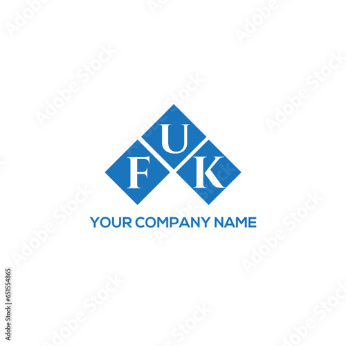 FUK letter logo design on white background. FUK creative initials letter logo concept. FUK letter design. 