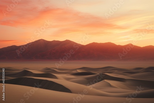 A scenic view of a desert landscape with majestic mountains in the distance. This image captures the vastness and beauty of the desert, making it suitable for various uses.