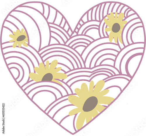 sunflower and heart