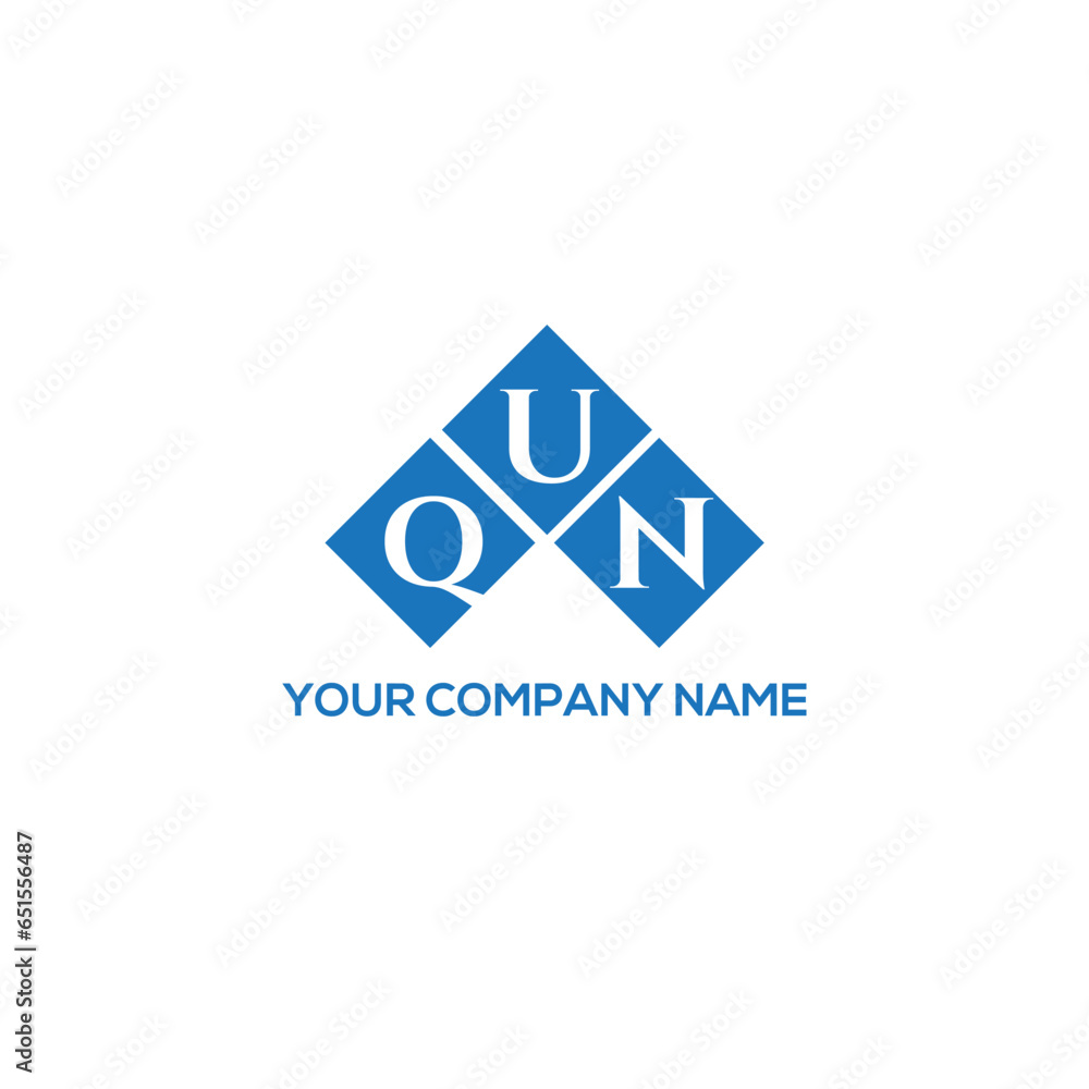Fototapeta premium QUN letter logo design on white background. QUN creative initials letter logo concept. QUN letter design. 