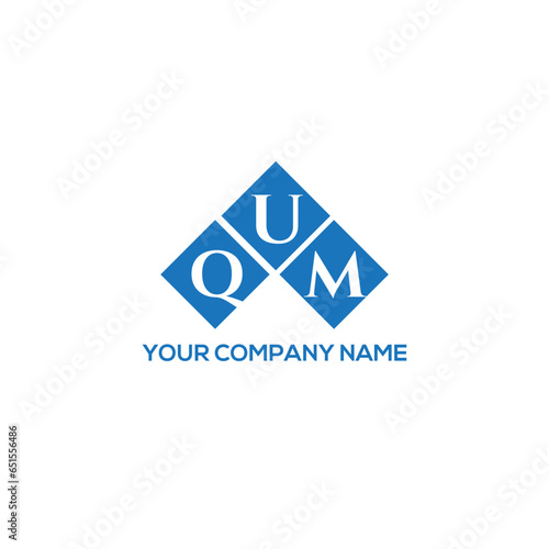 QUM letter logo design on white background. QUM creative initials letter logo concept. QUM letter design. photo