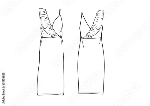 sleeveless dress with ruffle detail