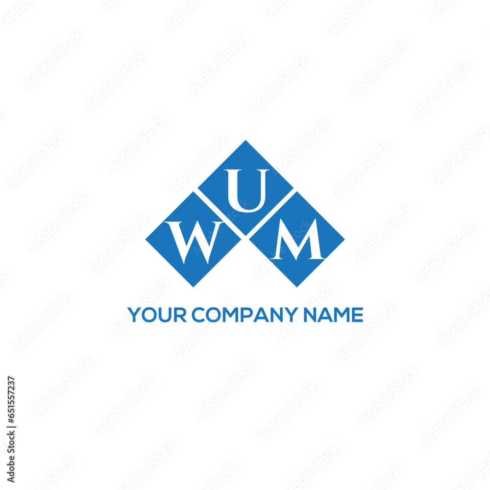 Fototapeta premium WUM letter logo design on white background. WUM creative initials letter logo concept. WUM letter design.