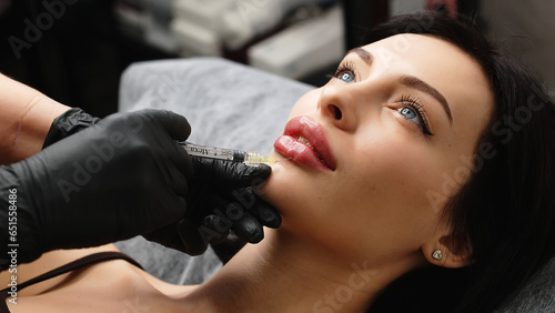 Obraz na plátně Close-up, woman's lips