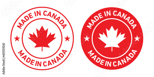 Made in canada rounded vector symbol set on white background