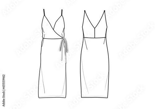 sleeveless dress flat with tie up detail