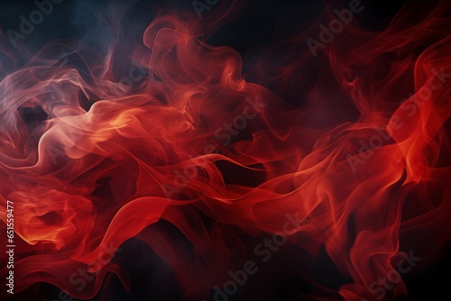 Red Ethereal Smoke Elegance, a Mystical Background Texture Capturing the Fluid Beauty and Intriguing Patterns of Drifting Smoke