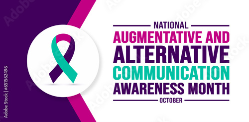 October is International Augmentative and Alternative Communication Awareness Month background template. Holiday concept. background, banner, placard, card, and poster design template.