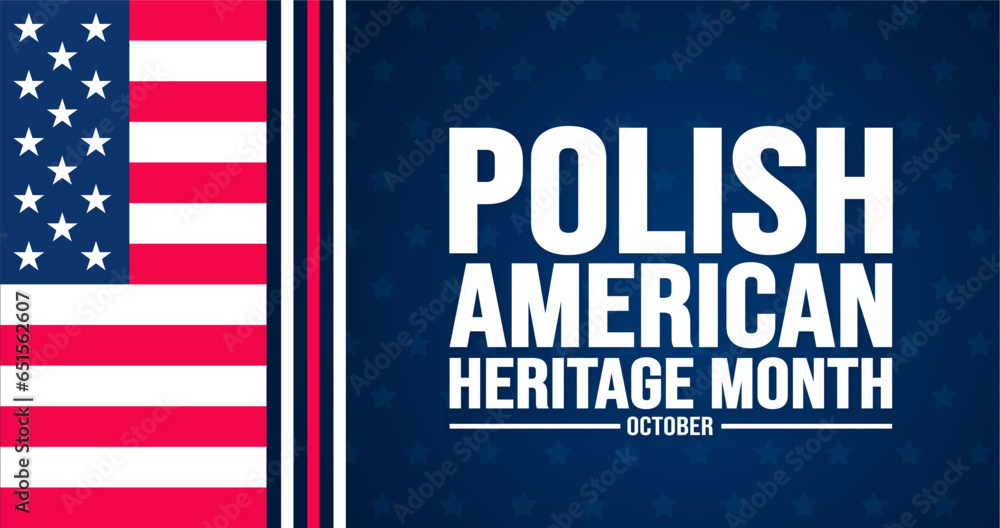 October is Polish American Heritage Month background template. Holiday ...