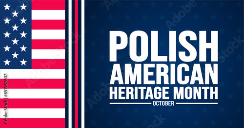 October is Polish American Heritage Month background template. Holiday concept. background, banner, placard, card, and poster design template with text inscription and standard color.