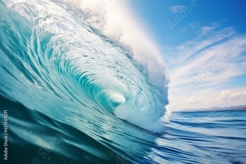 Photo of a massive wave crashing in the ocean created with Generative AI technology