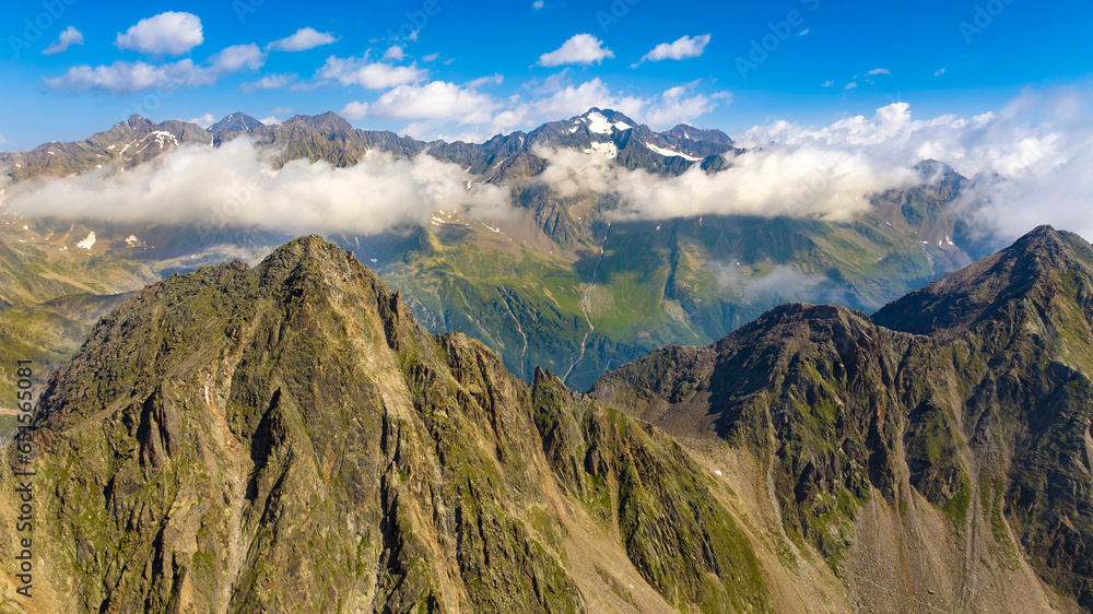 Aerial View of Stubai Alps,Tyrol