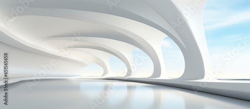 Modern white interior architecture background rendered in