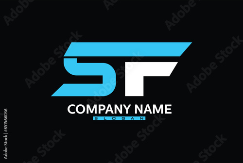 Letter SF, FS, S OR F logo design and illustration vector.