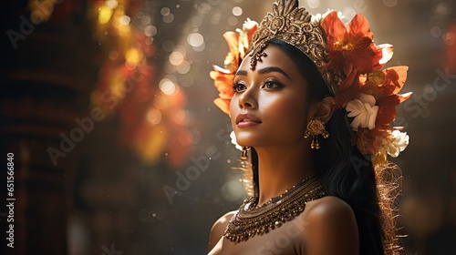Beautiful young Balinese woman in traditional clothing