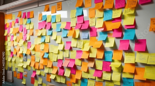 Sticky notes on the wall