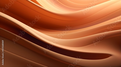 Abstract 3D Background of soft Waves in light brown Colors. Elegant Wallpaper 