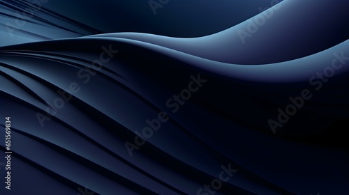 Abstract 3D Background of soft Waves in navy blue Colors. Elegant Wallpaper  
